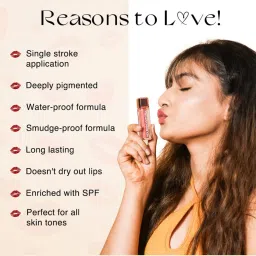 Nourish Mantra Creamy Matte Liquid Lipstick with SPF 15 Khilkhilata Coral - 3.5 ml image 4