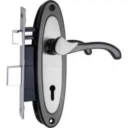 Atom Iron Silver Door Handle Lock Set, 412_K.Y-B/S-L1 image 2
