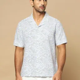 Fabindia White Cotton Straight Fit Printed Shirt-picture-25