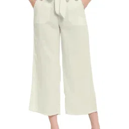 PATRORNA Off White Regular Fit Mid Rise Trousers-picture-16
