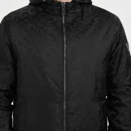 Guess Black Regular Fit Print Jacket image 5