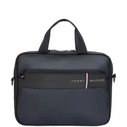 TOMMY HILFIGER Benzene Black Polyester Laptop Messenger Bag-image-30