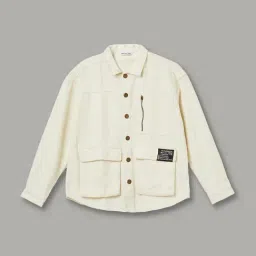 Fame Forever by Lifestyle Boys Off White Cotton Jacket-picture-22