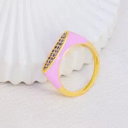 Perfectly Average Pink Enamel Studded Ring-picture-22