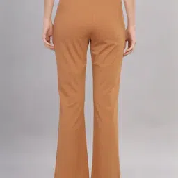 DOMIN8 Women Wide Leg Mid-Rise Flared Trousers image 2