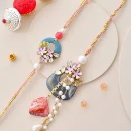 Aapno Rajasthan Floral Stones Bhaiya Bhaiya Rakhi Set-picture-34