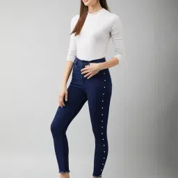 DOLCE CRUDO Navy High Rise Jeans image 4