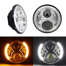AllExtreme EX7IRHC2 17.78 cm (7 Inch) Round LED Headlight Set (Set of 2) - Black & Chrome (Pack of 2)-picture-47