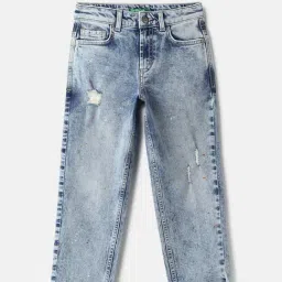 United Colors of Benetton Boys Blue Cotton Washed Jeans-picture-39
