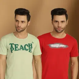 Vimal Jonney Green & Red Regular Fit Printed T-Shirt-picture-22