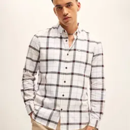 The Bear House Beige Slim Fit Checks Shirt-picture-42