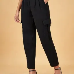 Annabelle by Pantaloons Black Mid Rise Trousers image 3