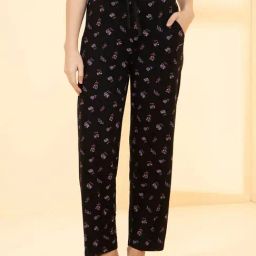 Amante Black Relaxed Fit Floral Pyjamas-picture-44