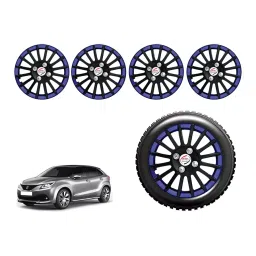 Auto Pearl cBB03_R Press Type Car Wheel Cover with Retention Ring 381 mm(15 Inch) Glossy Black, Blue for Maruti Baleno 1.2 Alpha (Set of 4)-picture-47