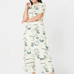 R&B Beige Cotton Printed Straight Kurta-picture-13