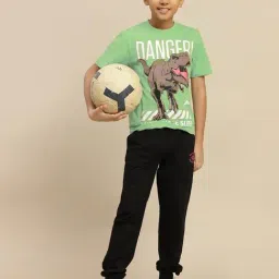 Kidsville Boys Green Cotton Printed Regular Fit T-Shirt image 5