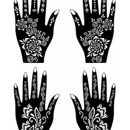 VOORKOMS Taditional Combo Mehndi Stencil Stickers for Cultural Events Pack Of 2-picture-35