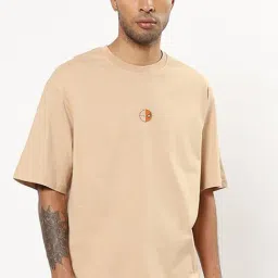 Bewakoof Brown Cotton Relaxed fit Graphic T-Shirt-image-9