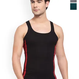 Sporto by Macho Pack Of 3 Cotton Colourblocked Undershirt Innerwear Vests-picture-21