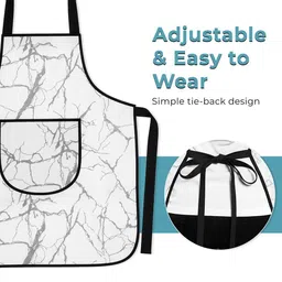 HOMESTIC Grey Printed Waterproof Apron With Front Pocket image 2