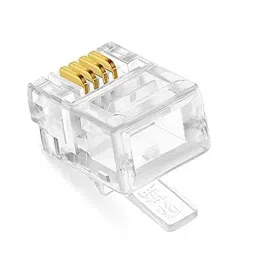 FEDUS RJ11 6P4C Modular Plug Telephone Phone Connector Transparent (Pack of 100 Pcs) image 2
