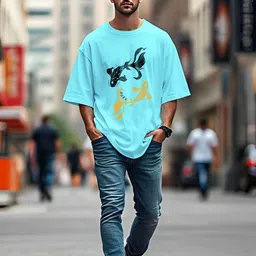 AUSK Men Printed Applique T-shirt image 3