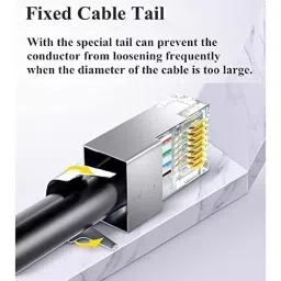 FEDUS RJ45 Cat7 & Cat6A Crimping Connectors 8P8C Modular Plug Silver (Pack of 15 Pcs) image 3