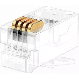 FEDUS RJ9 Modular Phone Headset 4P4C Plug Jack Connector ‎White (Pack of 200 Pcs) image 3
