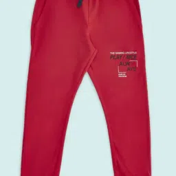 Pantaloons Junior Red Cotton Printed Trackpants-image-94
