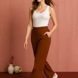 DTR FASHION Women Wide Leg High-Rise Parallel Trousers image 2