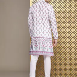 House of Pataudi Men Rozana Ethnic Motifs Printed Regular Kurta with Trousers image 5