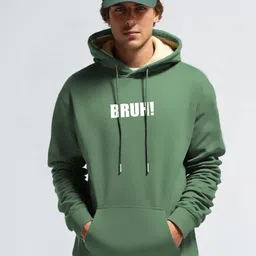 MaverIQ Typography Printed Hooded Pullover-image-35