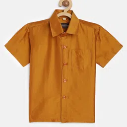 THANGAMAGAN Half Sleeves Soild Shirt - Mustard-picture-11
