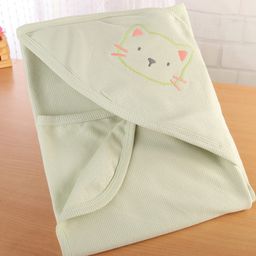 Simply Terry Knit Hooded Bear Printed Towel L 83 x B 77 cm - Light Green-picture-39