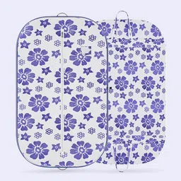 Kuber Industries Blue & White 6 Pieces Printed Non-Woven Suit Organisers With Zip image 4