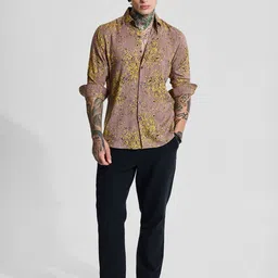 Snitch Men Spread Collar Floral Printed Casual Shirt-picture-37