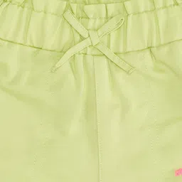 Pantaloons Baby Vacay Mode Text Embroidered Shorts - Neon Green image 3
