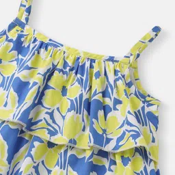 Nautinati Cotton Knit Sleeveless Floral Printed Top - Blue image 4