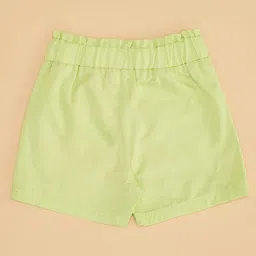 Pantaloons Baby Vacay Mode Text Embroidered Shorts - Neon Green image 5