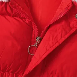 Mark & Mia Full Sleeves Padded Jacket With Cherry Applique & Sling Bag - Red image 4