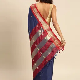 SILKWEAR Woven Design Zari Silk Cotton Kanjeevaram Saree image 4