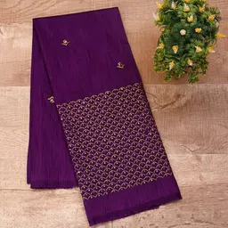 Unstitched Art Silk Blouse Material Embroidered-image-62