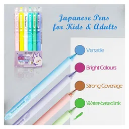 FunBlast Retractable Gel Ink Pen Metallic Blue Ink Coloring Pens Set of 6 - Multicolour image 5