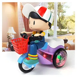 Negocio Stunt Tricycle Bump and Go Toy with 4 D Lights, Dancing Toy, Battery Operated Toy- Pack of 1 - Color May Vary image 5