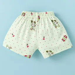 Child World Interlock Knit Half Sleeves Shorts Night Suit With Animal & Polka Dot Print - Light Green image 5