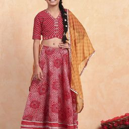 Biba Girls Embellished Ready to Wear Lehenga & Blouse With Dupatta-picture-48