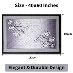 Kuber Industries Grey Floral Cotton 4-Seater Table Cover image 4