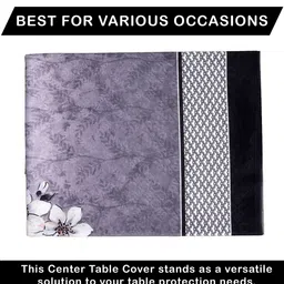 Kuber Industries Grey Floral Cotton 4-Seater Table Cover image 5