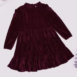 Pantaloons Junior Girls Beet Red Dress-picture-22