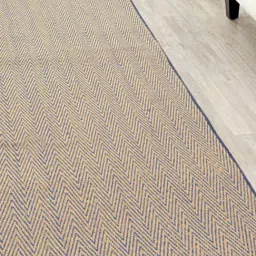 Saral Home Blue & Beige Handloom Runner - Set of 1 image 2